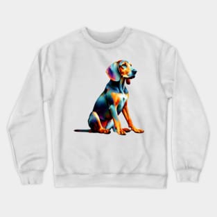 Abstract Colorful Splashed Paint Plott Hound Portrait Crewneck Sweatshirt